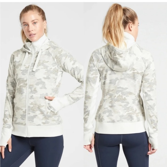 Athleta Tops - Athleta Camo Hooded Zip Up